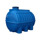 Емкость 3000 литров цилиндрическая горизонтальная (синяя) АКВАПЛАСТ