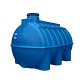 Емкость 2000 литров цилиндрическая горизонтальная (синяя) АКВАПЛАСТ