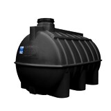 Емкость 2000 литров цилиндрическая горизонтальная (черная) АКВАПЛАСТ